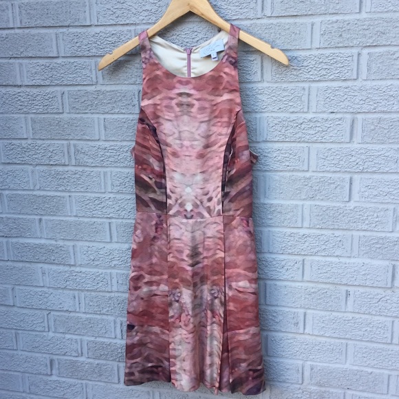 Joy Cioci Brooke Pink Print Silk Dress - Picture 2 of 8